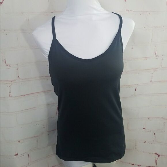 3/$25 Nike black tank top shelf bra medium - Picture 1 of 5